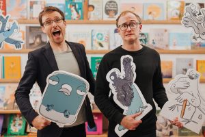 Andrew McDonald and Ben Wood, co-creators of the Real Pigeons books