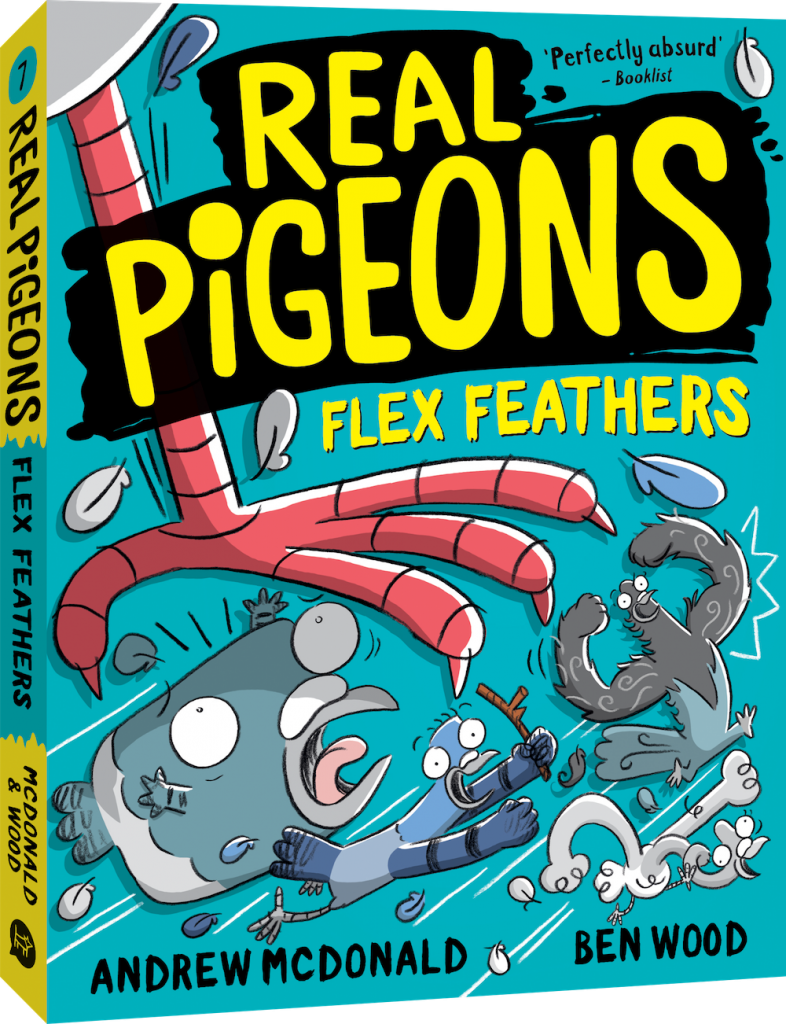 Real Pigeons Flex Feathers book cover – Andrew McDonald and Ben Wood